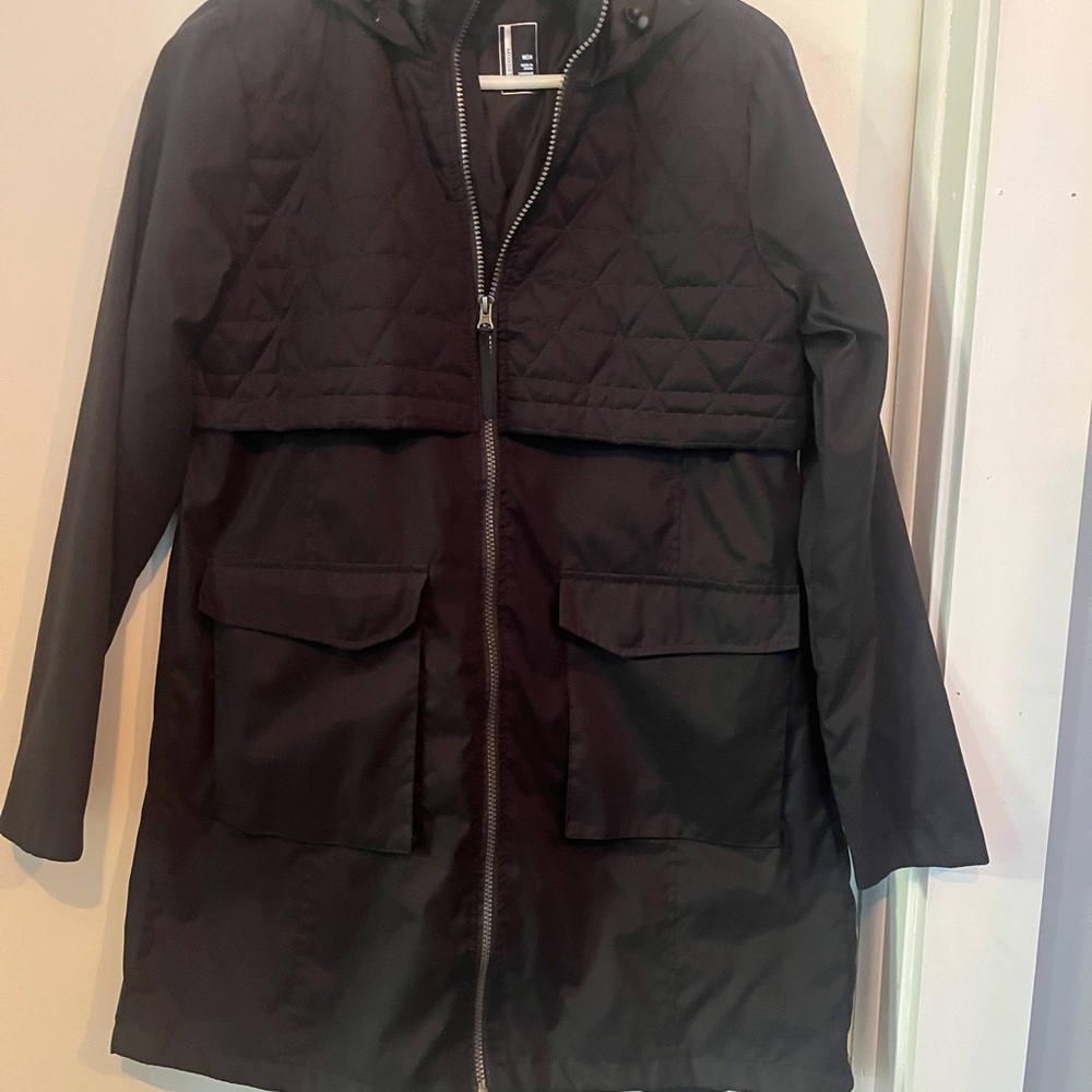 Mondetta Black Quilted Hooded Parka size M